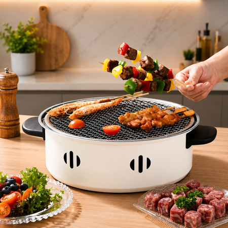 portable barbecue stove with coal grill image 2