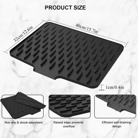 silicone anti-slip kitchen drain mat image 4
