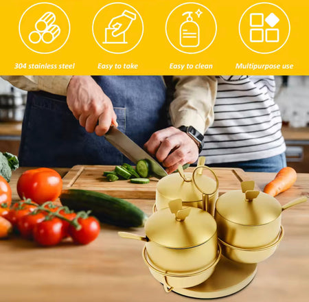 3pcs stainless steel seasoning jar with spoon image 3