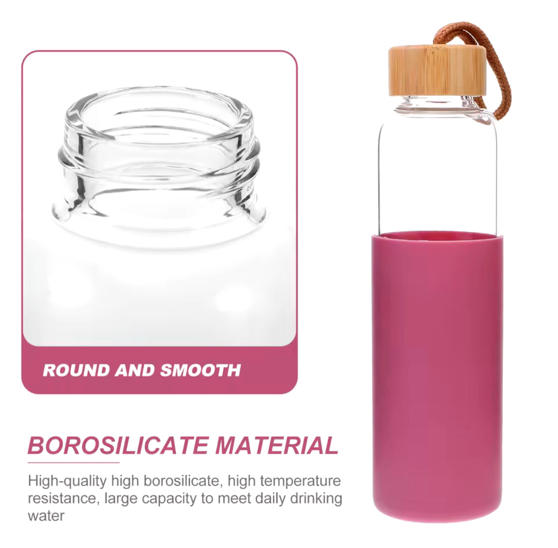 Single Layer Glass Bottle With Silicone Cover - image 4