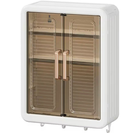 multilayer bathroom storage cabinet with hooks image 8