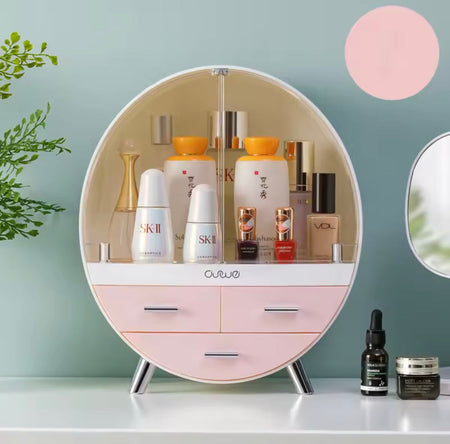 oval shape cosmetic organizer with drawer main image