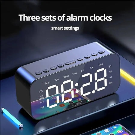 rechargeable alarm clock with speaker image 2