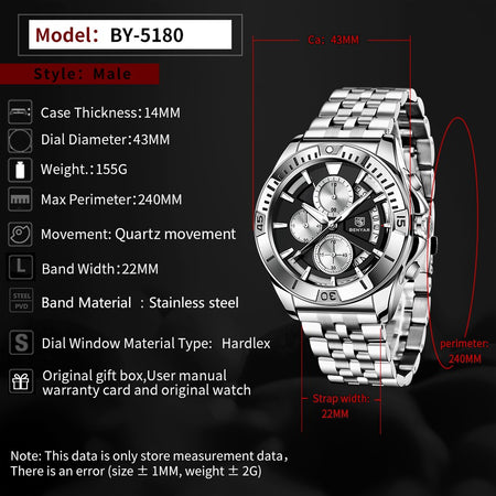Benyar BY-5180 Skymaster Chronograph Watch image 2