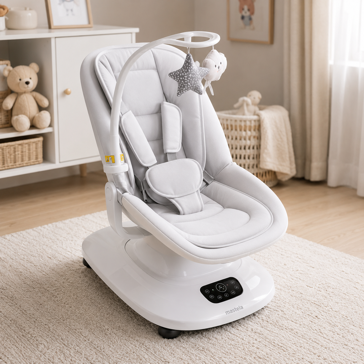 Mastela Auto Swing Baby Rocker - White