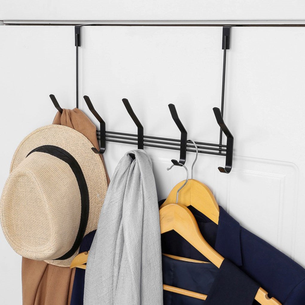 5-Hook Over-Door Hanger for Bedroom & Bathroom Clothes main image