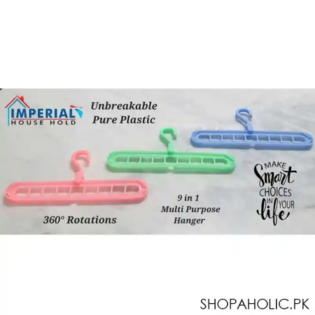 9 hole multi port 360 rotation folding unbreakable pure plastic hanger image2