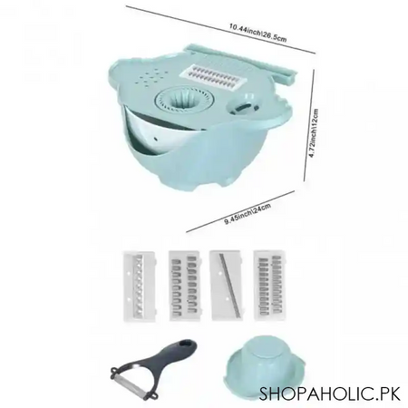9 in 1 multifunctional vegetable slicer with grater colander drainer basket image2
