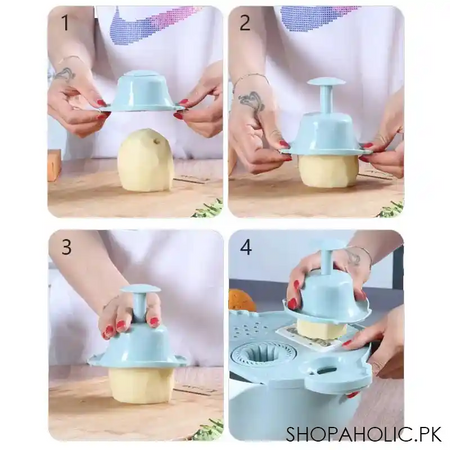 9 in 1 multifunctional vegetable slicer with grater colander drainer basket image3