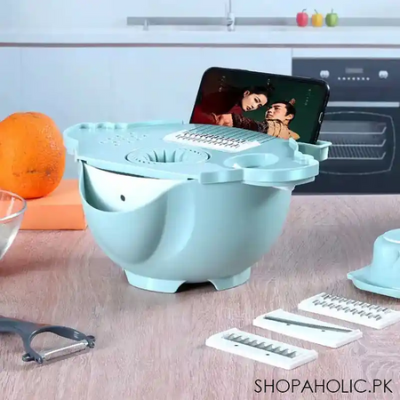 9 in 1 multifunctional vegetable slicer with grater colander drainer basket image6