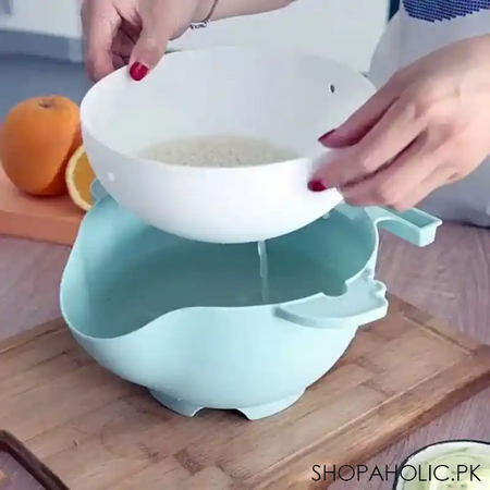 9 in 1 multifunctional vegetable slicer with grater colander drainer basket image8