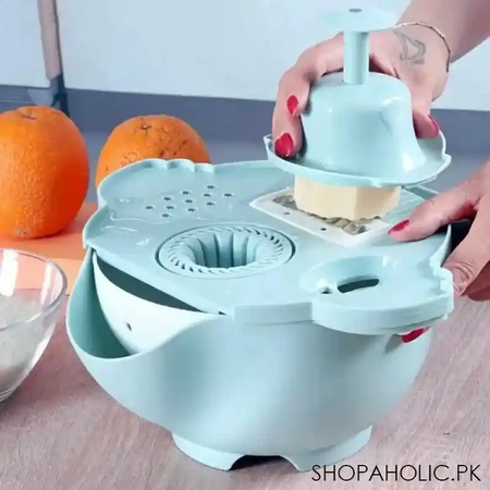 9 in 1 multifunctional vegetable slicer with grater colander drainer basket main image