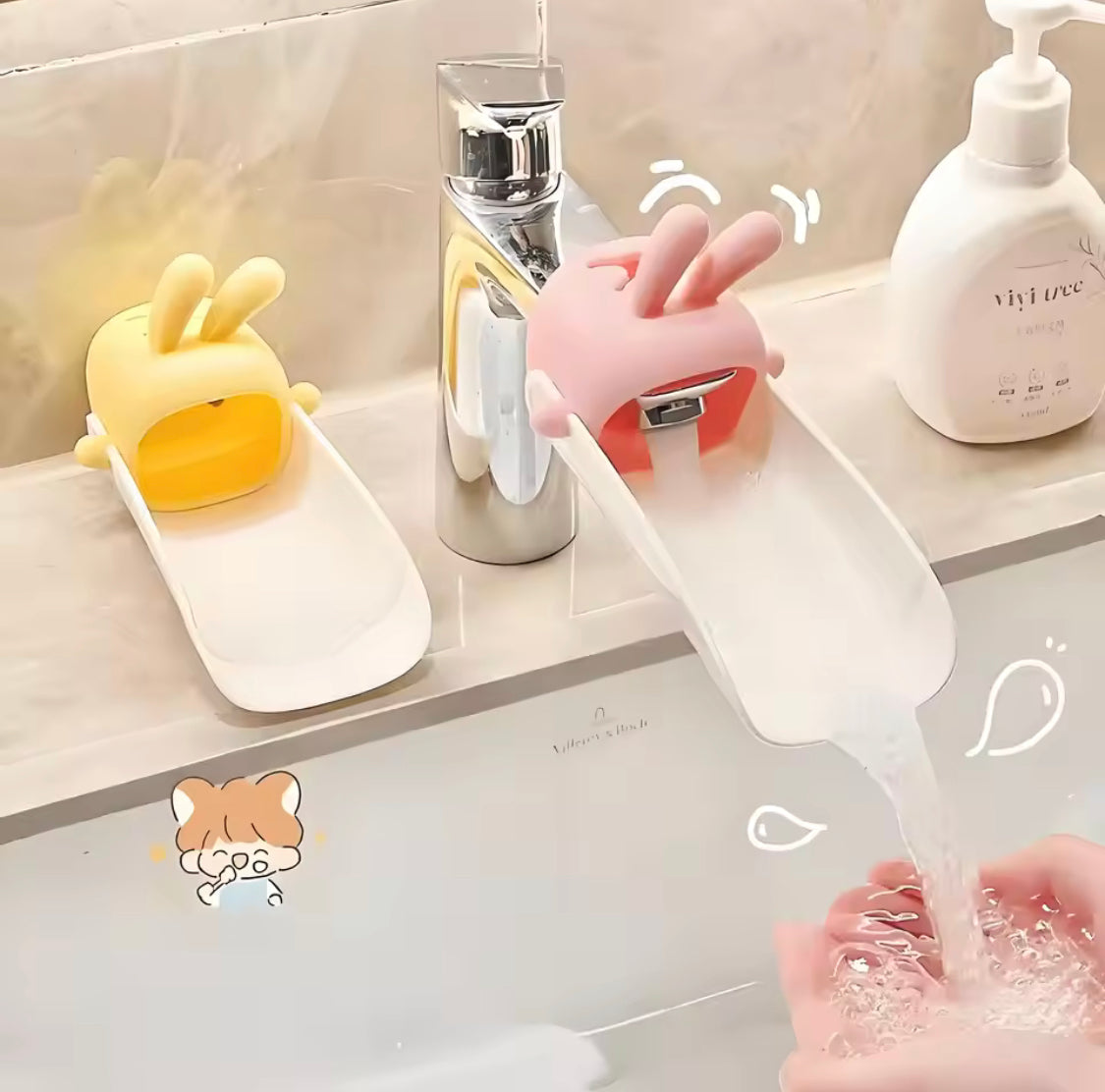 cute cartoon rabbit faucet extender main image