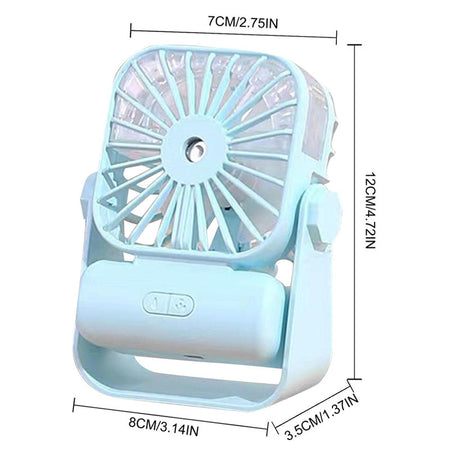portable rechargeable mini mist spray desk fan image 5