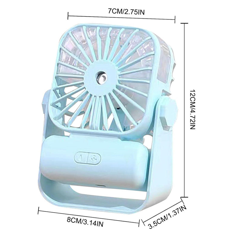 portable rechargeable mini mist spray desk fan image 5