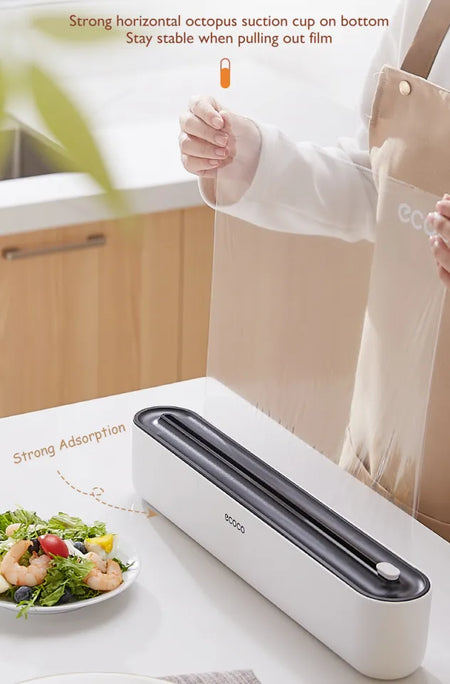 food wrap dispenser cutter with suction bottoms image 4