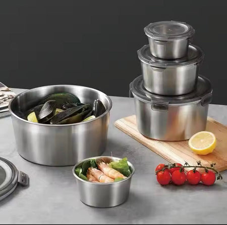 4pcs Stainless Steel Round Food Storage Containers - image 2