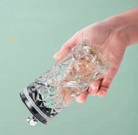 luxury bear cap transparent glass water cup image 2