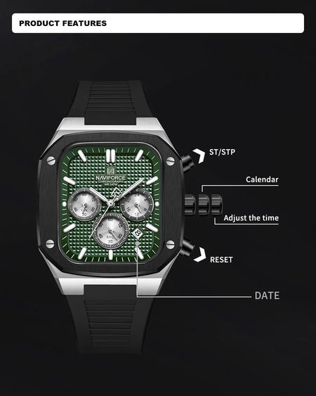 Naviforce NF-8037 Square Chronograph Edition image 4