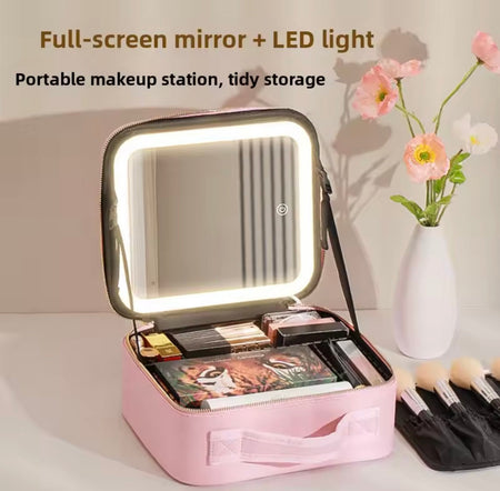 vanity organizer with led mirror image 3