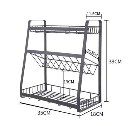 3-tier stackable kitchen spice storage rack image 7
