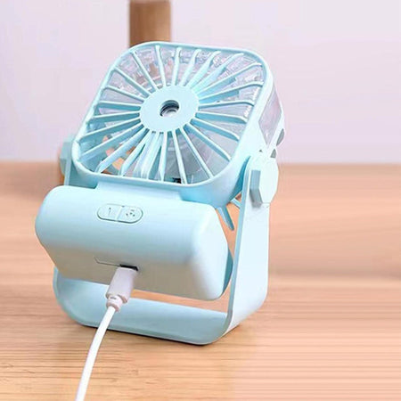 portable rechargeable mini mist spray desk fan image 4