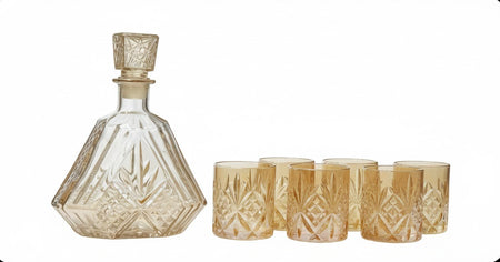 7pcs diamond cut glassware image 4