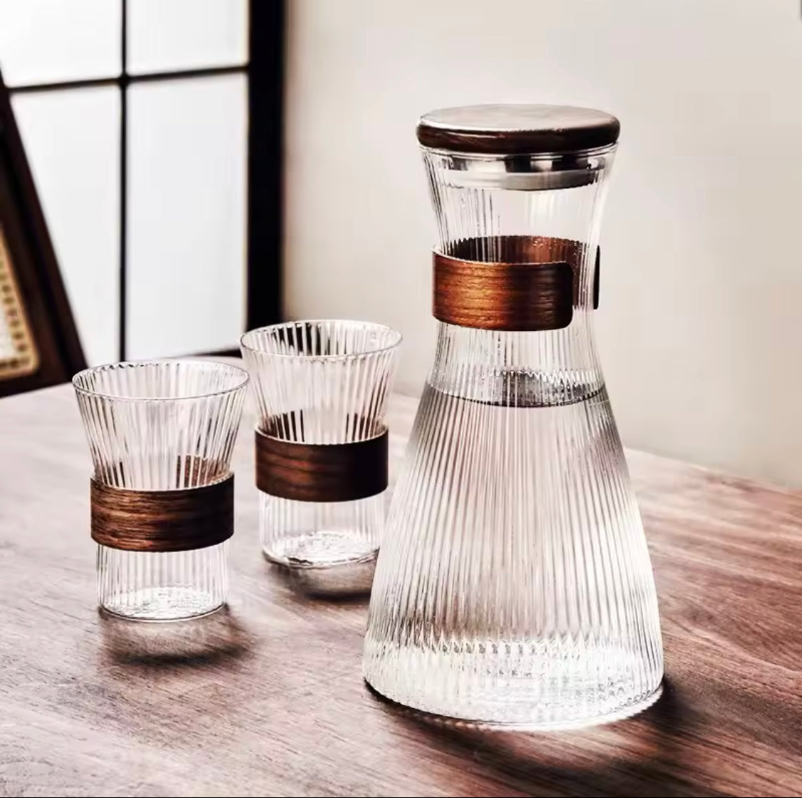 japanese style glass and jug set main image