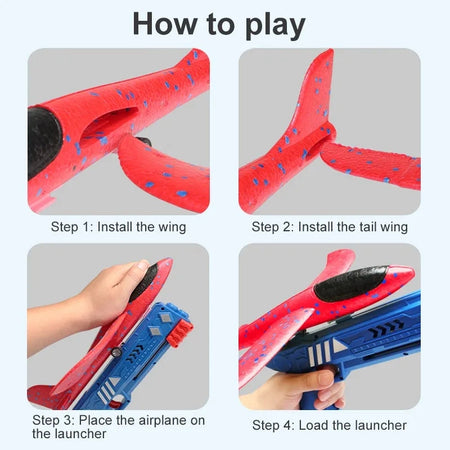 Gun Style Kids Catapult Plane Toy - image 4