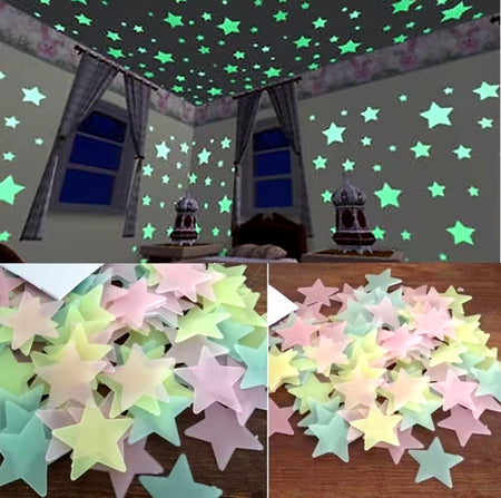 Set of 100 Fluorescents Star Stickers - image 4