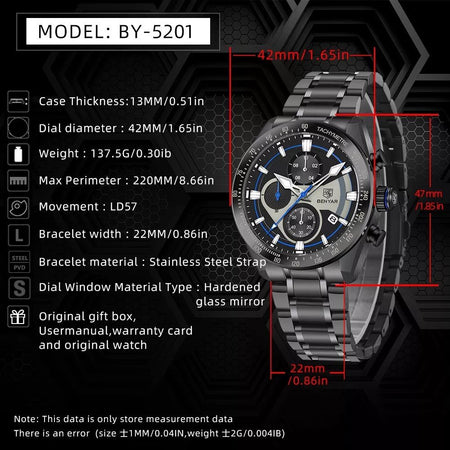 Benyar BY 5201 Classic Chronograph Edition Image 4