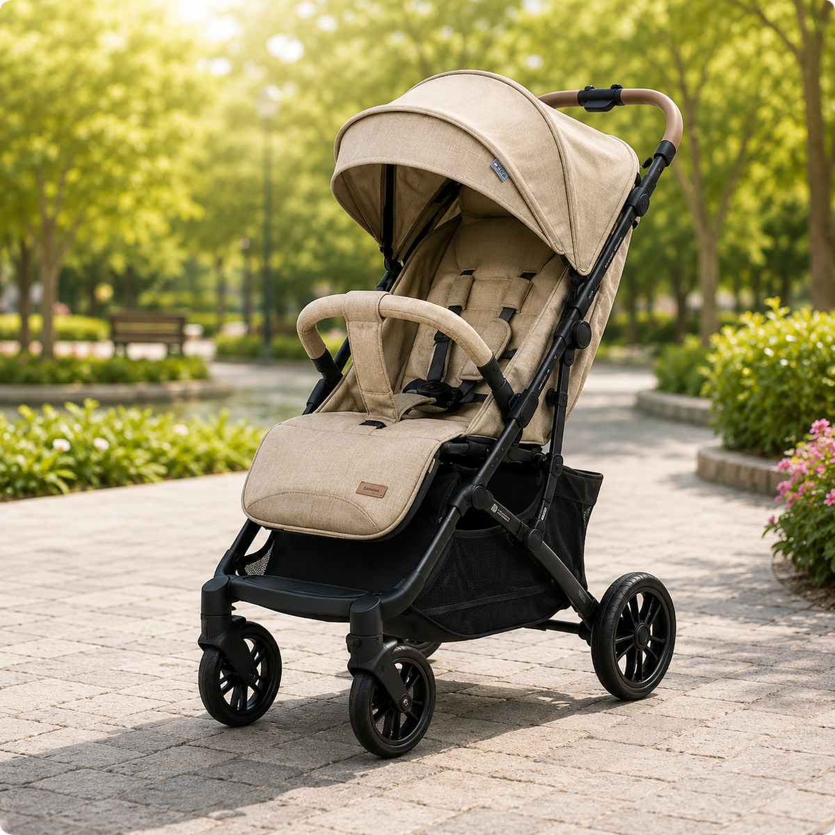 Kidilo Luxury Travel Baby Stroller - Khaki