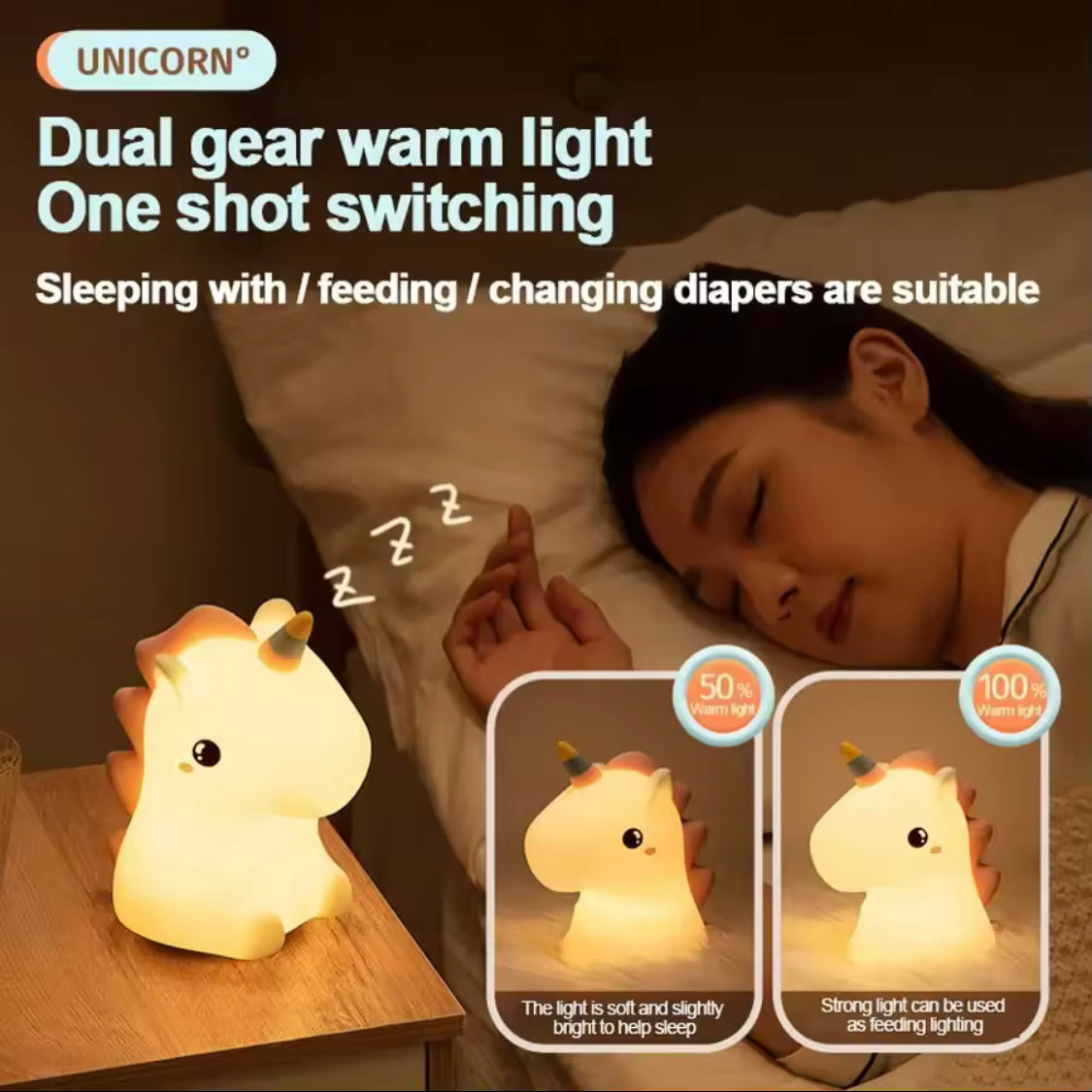 unicorn silicone led night lamp image 3