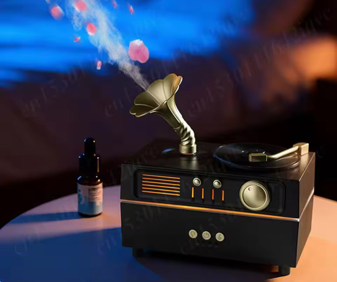 vintage gramophone bluetooth speaker with humidifier image 2
