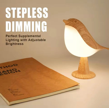 wooden touch led bird glow night lamp image 2