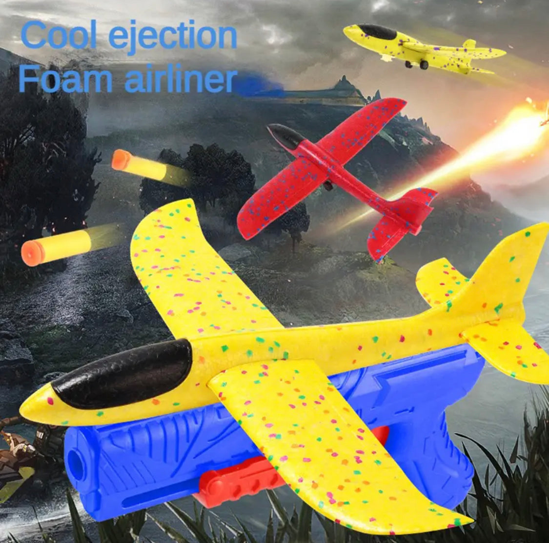 Gun Style Kids Catapult Plane Toy - image 1