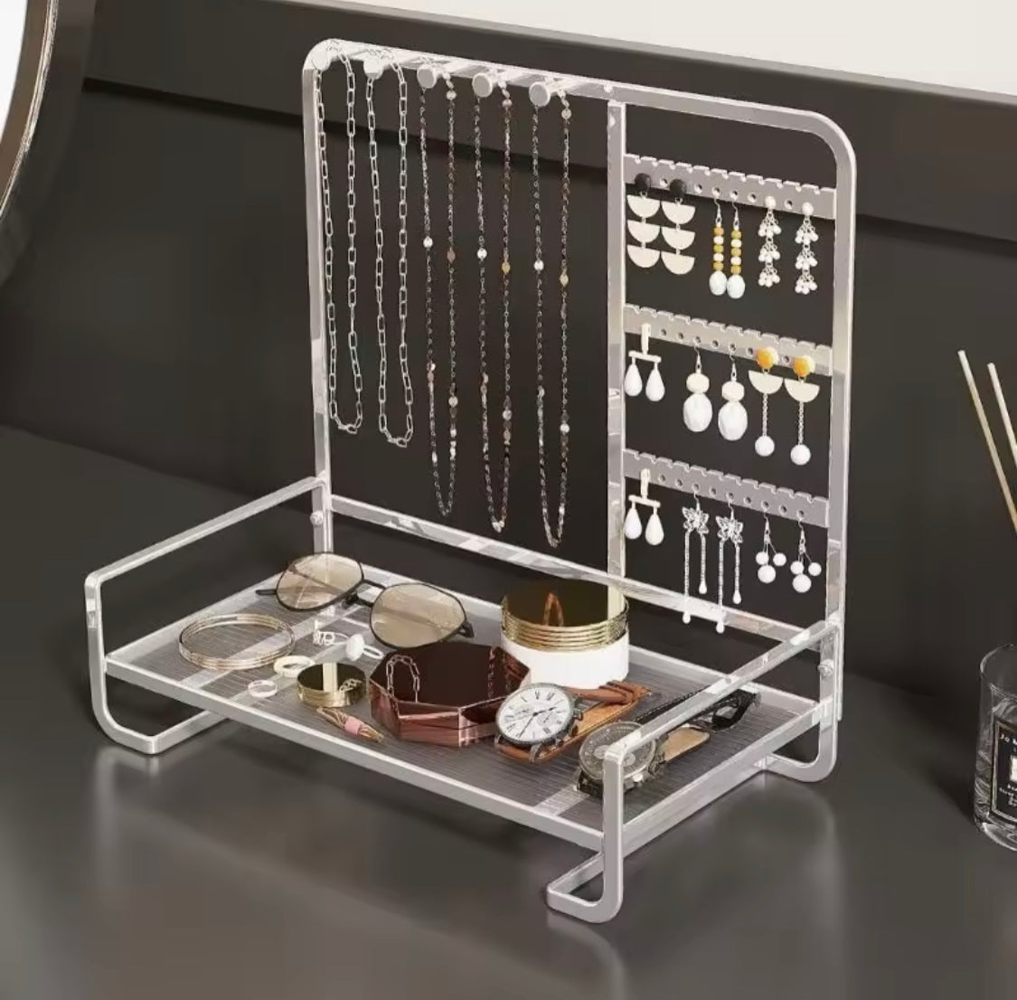 Elegant Metal Jewelry Stand - Main Image
