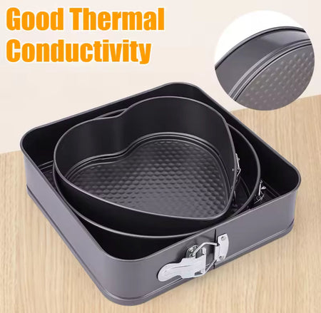 set of 3 carbon steel cake molds image 3