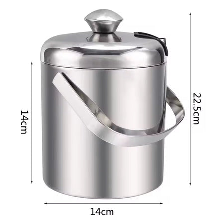 stainless steel ice bucket with tong image 7
