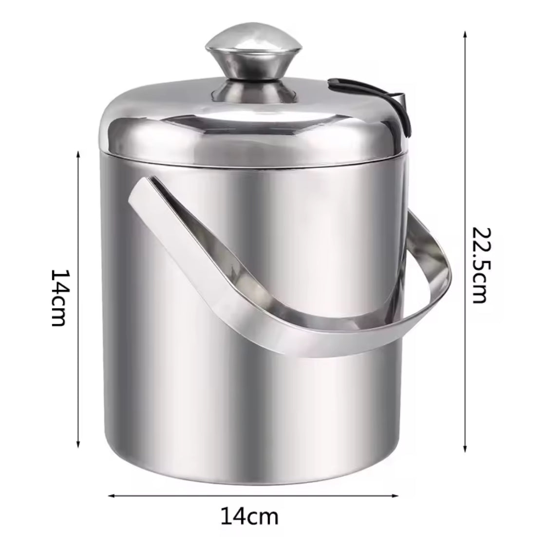stainless steel ice bucket with tong image 7