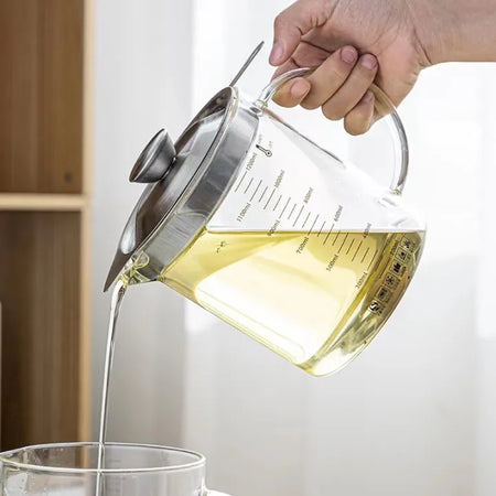 1200ml high borosilicate glass oil filtering pot main image
