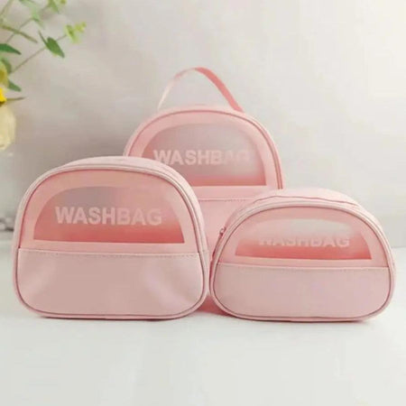 set of 3 travel waterproof cosmetic bag image 3