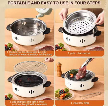 portable barbecue stove with coal grill image 4