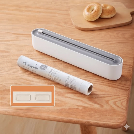 food wrap dispenser cutter with suction bottoms image 2