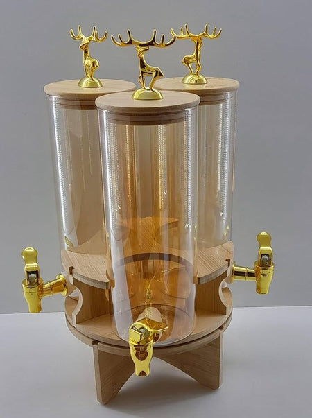 3 in 1 rotating glass beverage dispenser with deer lid image 7