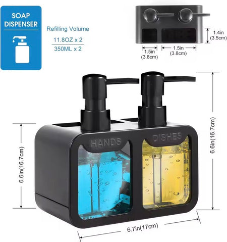 4 in 1 manual press liquid dish and hand soap dispenser image 7