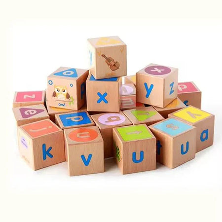 ABC Solid Wooden Building Blocks With Multiple Activities