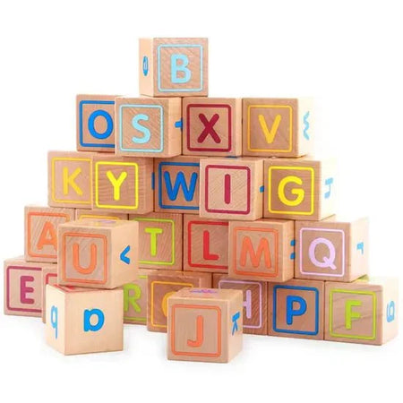 ABC Solid Wooden Building Blocks With Multiple Activities