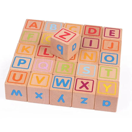 ABC Solid Wooden Building Blocks With Multiple Activities