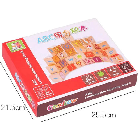 ABC Solid Wooden Building Blocks With Multiple Activities
